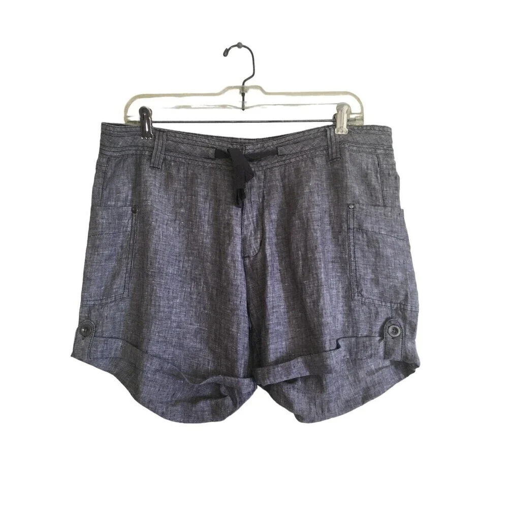 Horny Toad Linen Shorts Women's Size 10 Charcoal Gray Lightweight Lithe NEW NWT